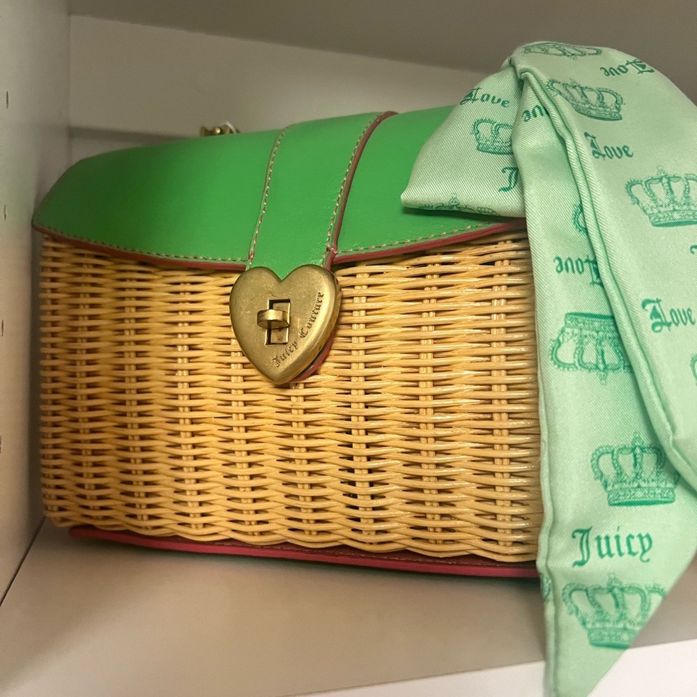 Juicy Couture Vintage,  leather and straw handbag